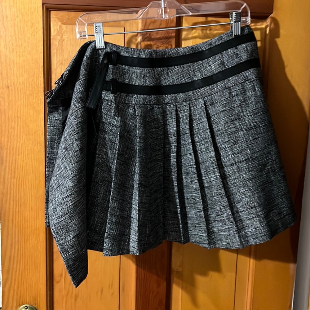 Mini pleated wrap skirt